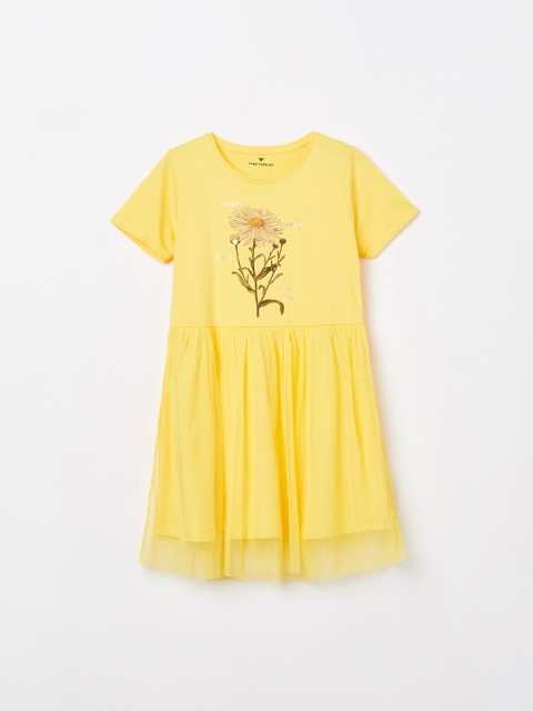 

Fame Forever by Lifestyle Girls Yellow Printed Fit and Flare Dress