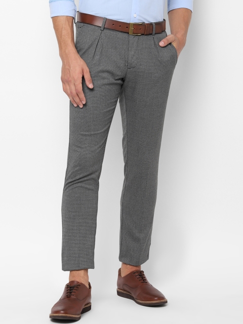 

Allen Solly Men Grey Slim Fit Checked Regular Trousers