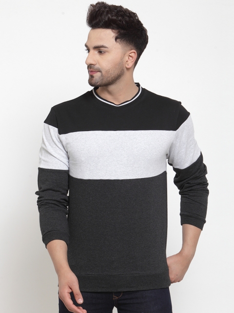 

armure Men Black & Grey Colourblocked Sweatshirt