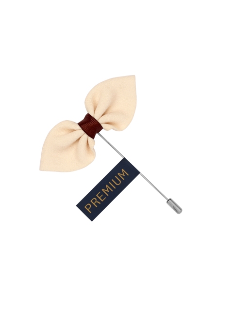 

PELUCHE Unisex Beige & Brown The Elegant Bow Lapel Pin