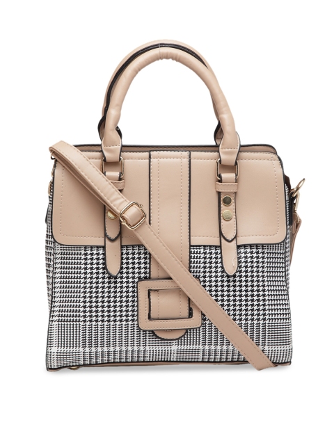 

Ladida Beige & Black Checked Handheld Bag