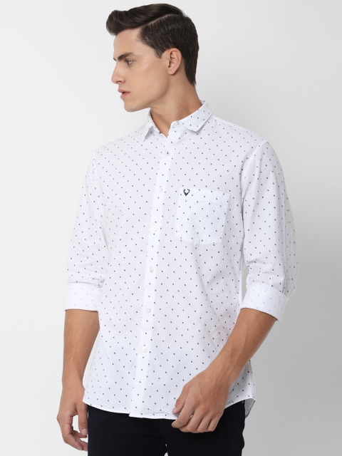 

Allen Solly Men White & Navy Blue Slim Fit Printed Casual Shirt