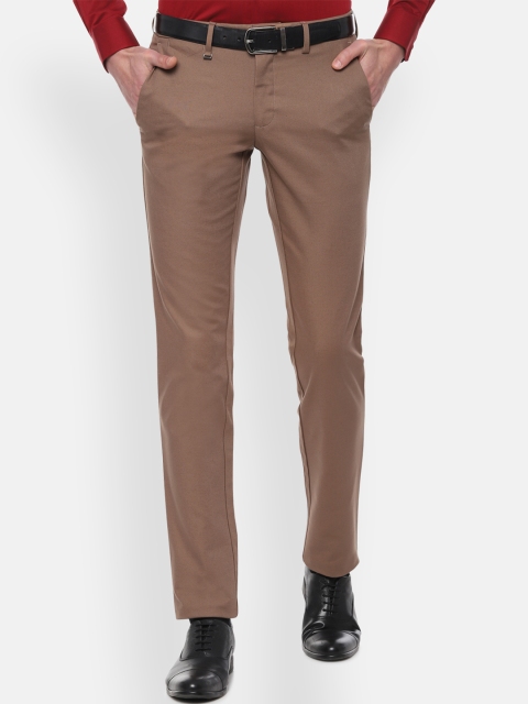 

Van Heusen Men Brown Slim Fit Solid Regular Trousers