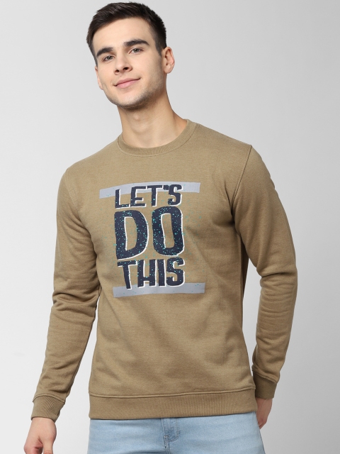 

Peter England Casuals Men Beige & Navy Blue Printed Sweatshirt