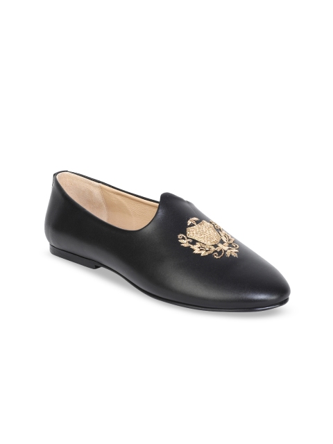 

BERZERI Men Black Leather Loafers