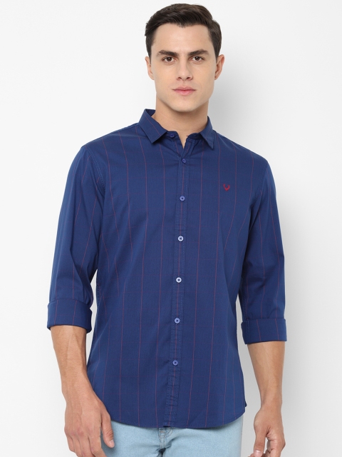 

Allen Solly Sport Men Navy Blue Red Regular Fit Striped Casual Shirt