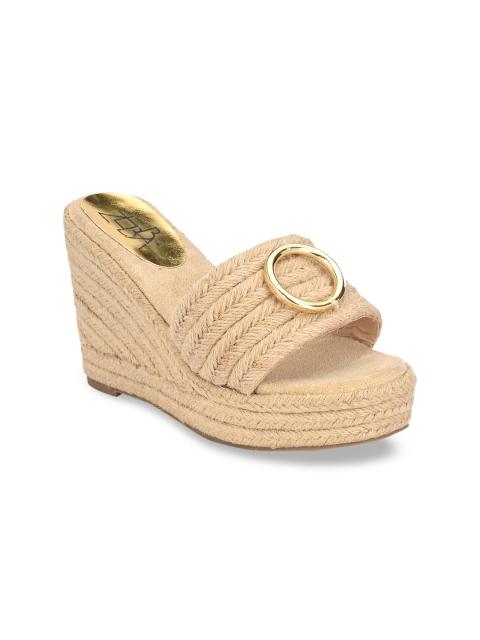 

Zebba Women Beige Woven Design Wedges