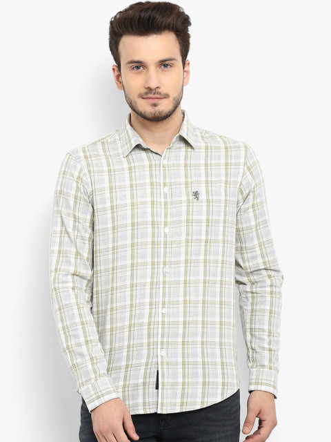 

Red Tape Men Grey Regular Fit Checked Casual Shirt