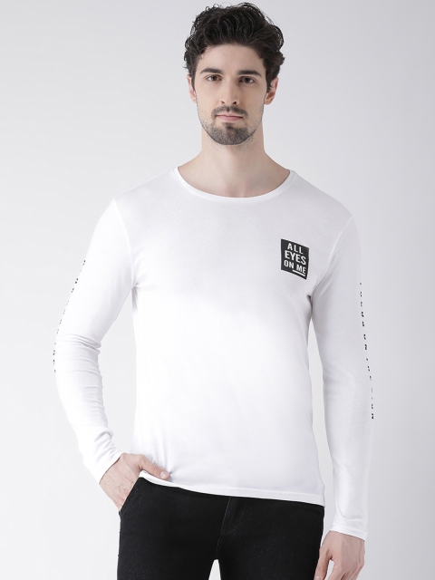 

Club York Men White & Black Printed Round Neck T-shirt