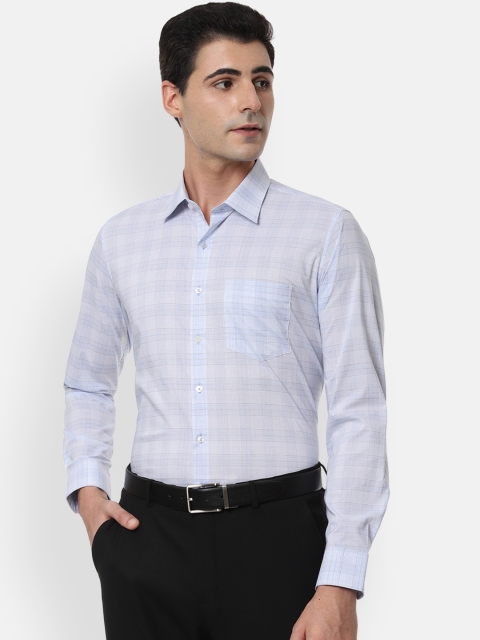 

Van Heusen Men Blue Slim Fit Checked Formal Shirt