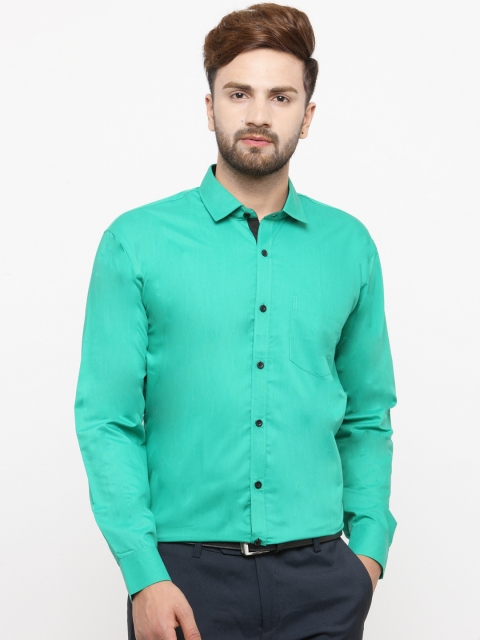 

JAINISH Men Green Classic Regular Fit Solid Formal Shirt