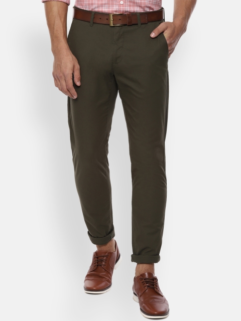

Van Heusen Sport Men Olive Green Slim Fit Solid Regular Trousers