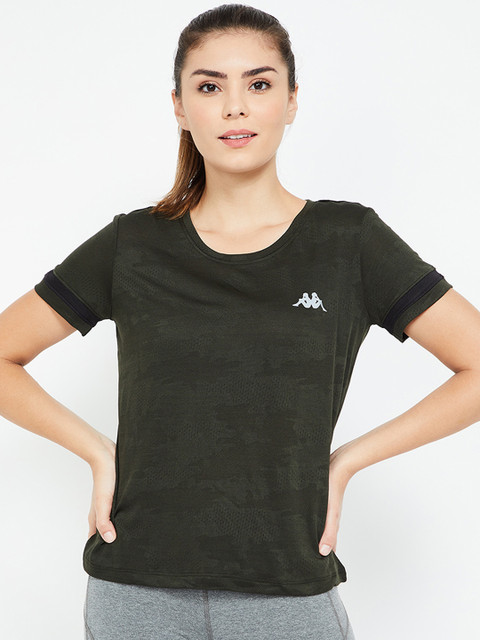 

Kappa Women Olive Green Printed Top