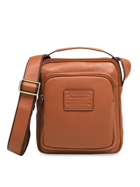 

Da Milano Men Brown Solid Leather Messenger Bag