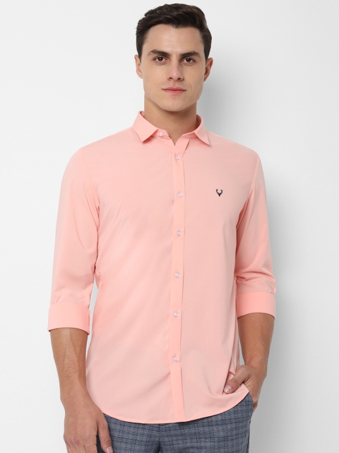 

Allen Solly Men Peach-Coloured Slim Fit Solid Casual Shirt