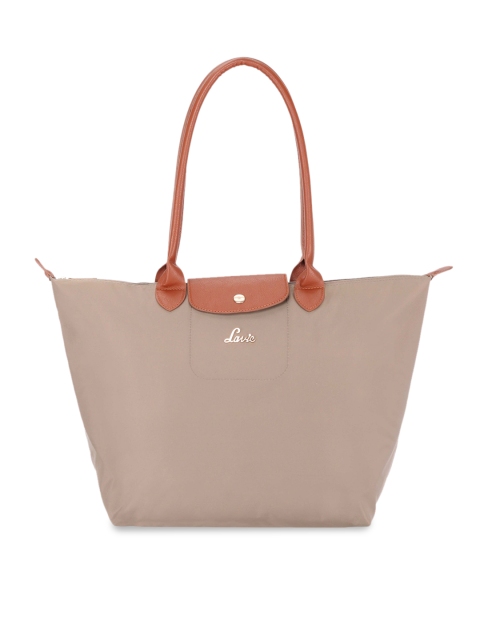 

Lavie Taupe Solid Tote Bag