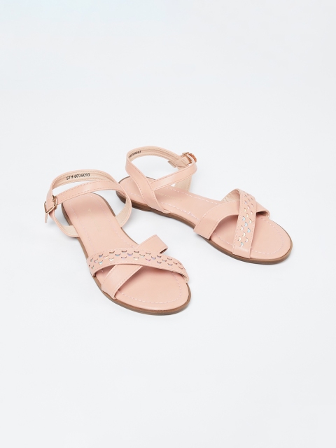 

Fame Forever by Lifestyle Girls Pink Solid Open Toe Flats