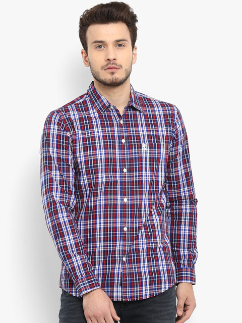

Red Tape Men Blue Regular Fit Checked Casual Shirt