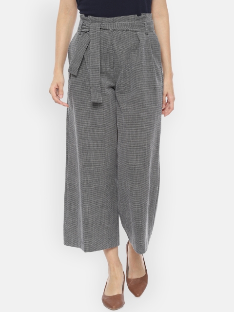 

Van Heusen Woman Women Black & White Regular Fit Checked Culottes