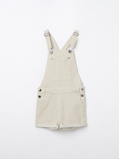

Bossini Girls Beige Solid Dungarees