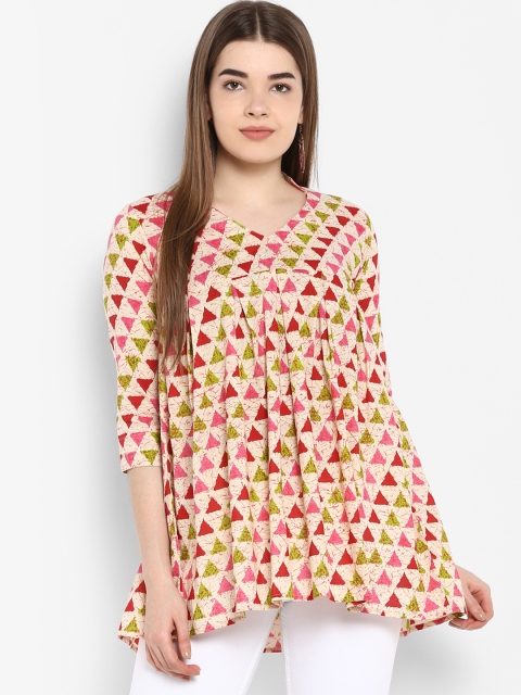 

ETHNIC STREET Women Pink Printed Empire Top