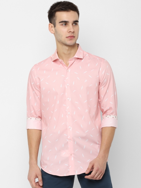 

SIMON CARTER LONDON Men Peach-Coloured Slim Fit Printed Casual Shirt