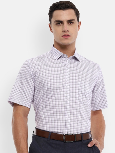 

Van Heusen Men Lavender & Grey Regular Fit Checked Formal Shirt