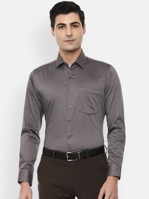 

Van Heusen Men Charcoal Grey Slim Fit Solid Formal Shirt