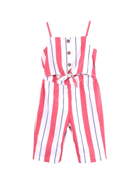 

Beebay Infant Girls Pink & White Striped Basic Jumpsuit