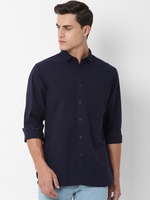 

Allen Solly Men Navy Blue Slim Fit Solid Casual Shirt
