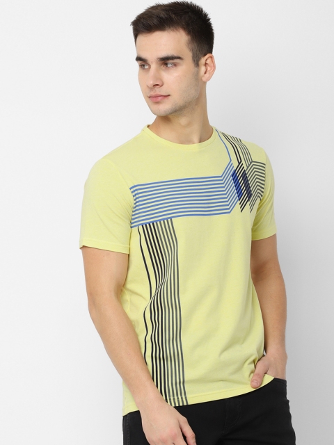 

Allen Solly Sport Men Yellow & Blue Striped Round Neck T-shirt