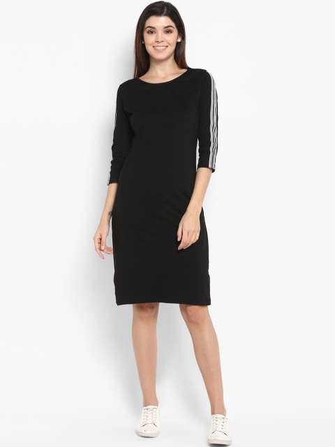 

Color Cocktail Women Black Striped Sheath Dress