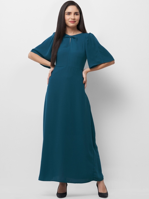 

109F Women Green Solid Maxi Dress