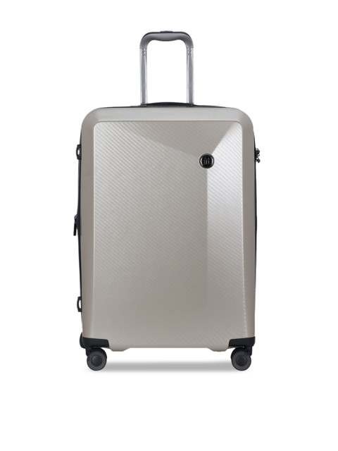 

IT luggage Unisex Brown Textured Confide 360-Degree Rotation Hard-Sided Expandable Medium Trolley Suitcase