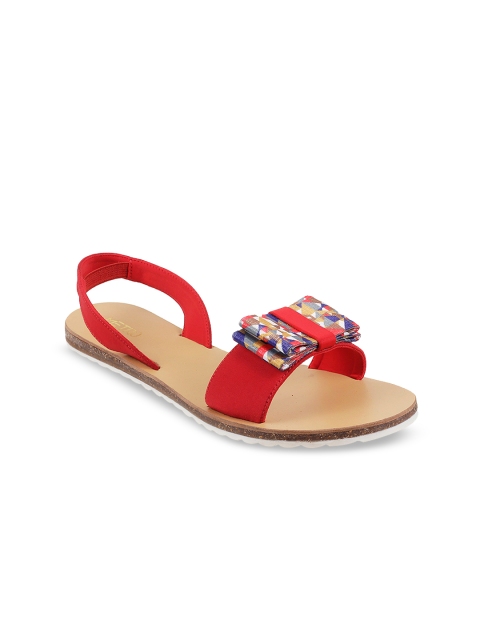 

Metro Women Red Printed Open Toe Flats