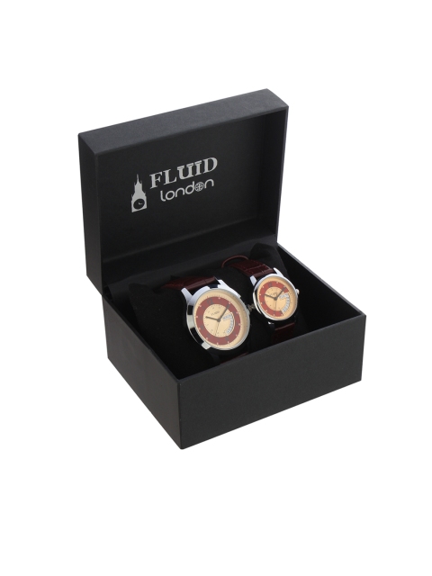 

FLUID His & Her Red Analogue Couple Watch Gift Set FLW-749PR-RD01