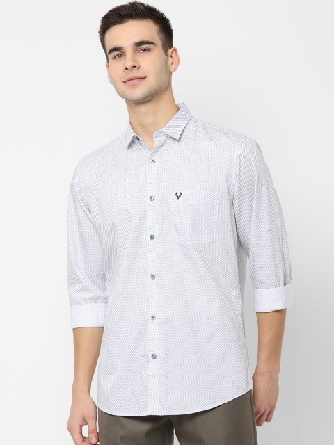 

Allen Solly Men Grey & White Slim Fit Printed Casual Shirt