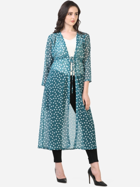 

Smarty Pants Women Green & Off-White Printed Tie-Up Shrug