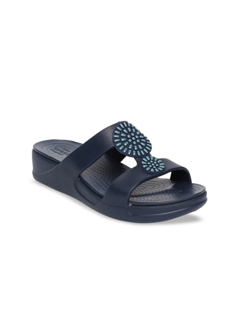 

Crocs Monterey Women Navy Blue Solid Heels