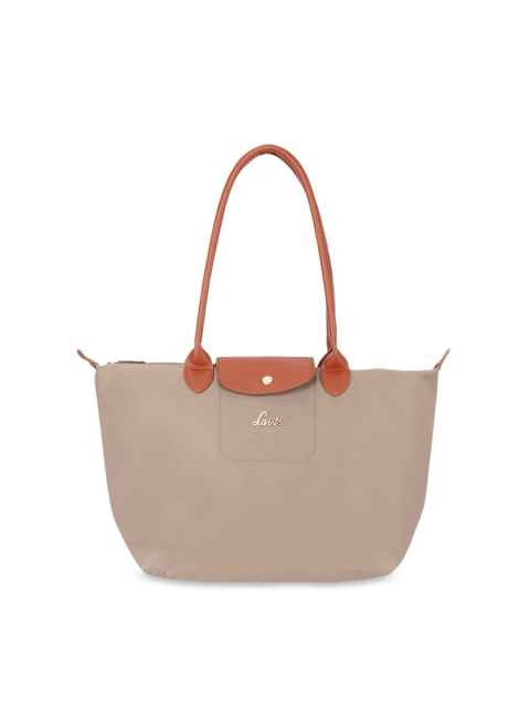 

Lavie Taupe Solid Tote Bag