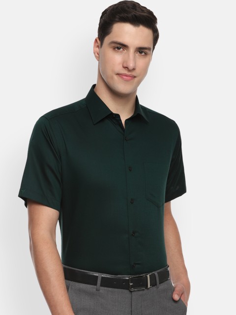 

Van Heusen Men Green Regular Fit Self Design Formal Shirt