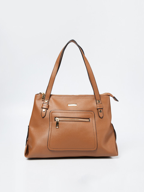 

CODE by Lifestyle Tan Brown Solid Handheld Bag