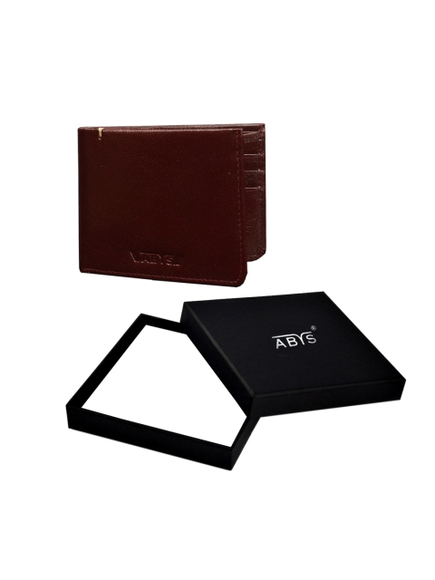

ABYS Men Brown Solid Leather Money Clip