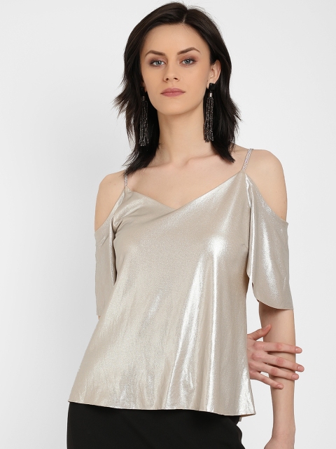 

COVER STORY Women Silver-Coloured Embellished A-Line Top