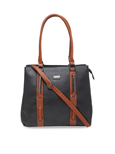 

Ladida Black & Tan Brown Colourblocked Shoulder Bag