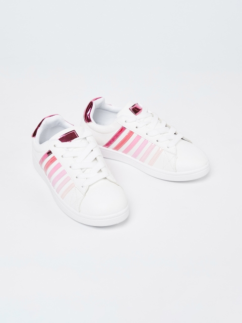 

Fame Forever by Lifestyle Girls White & Red Striped Sneakers