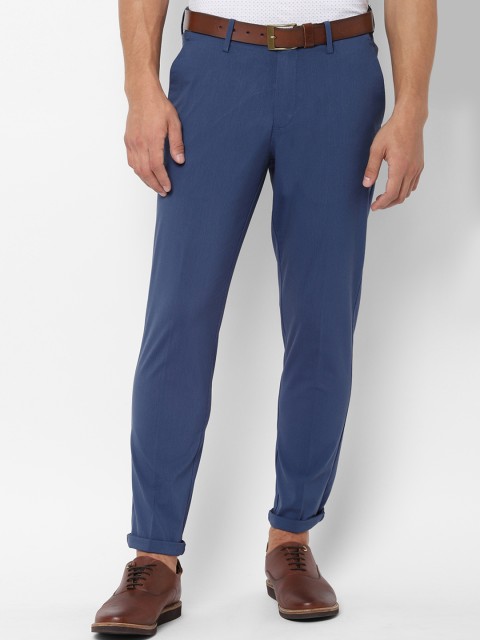 

Allen Solly Men Blue Slim Fit Self Design Regular Trousers