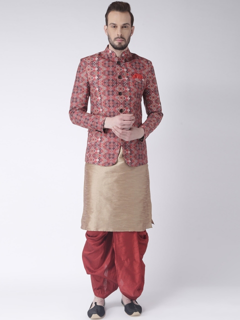 

Hangup Men Copper-Toned & Maroon Sherwani Set