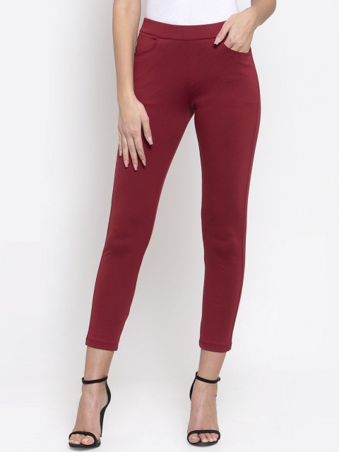 

armure Women Red Solid Treggings