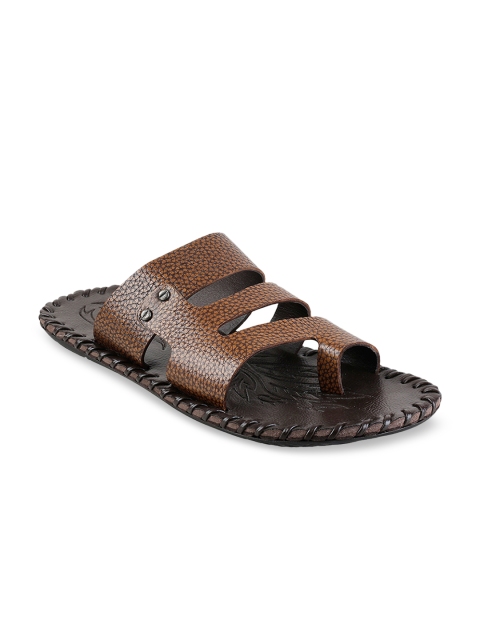 

Metro Men Brown Leather Comfort Sandals
